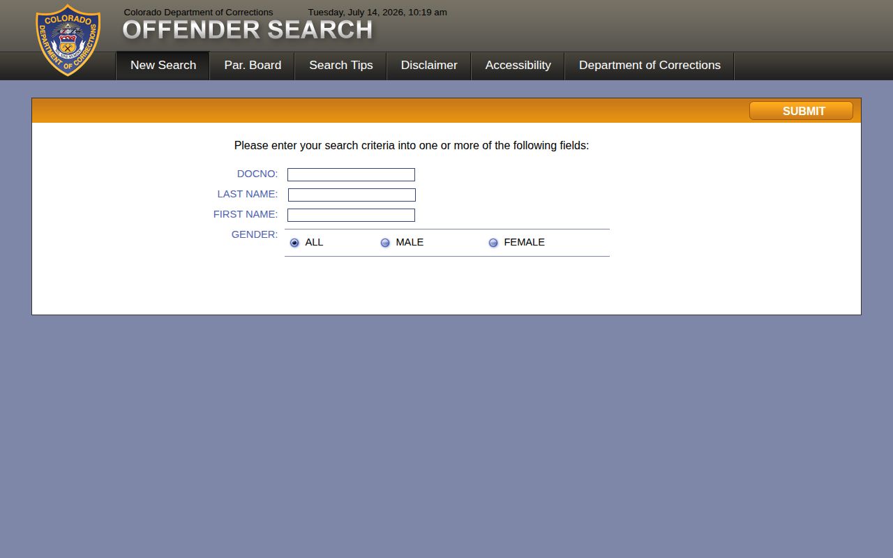 Rio Blanco County release date lookup CDOC offender search
